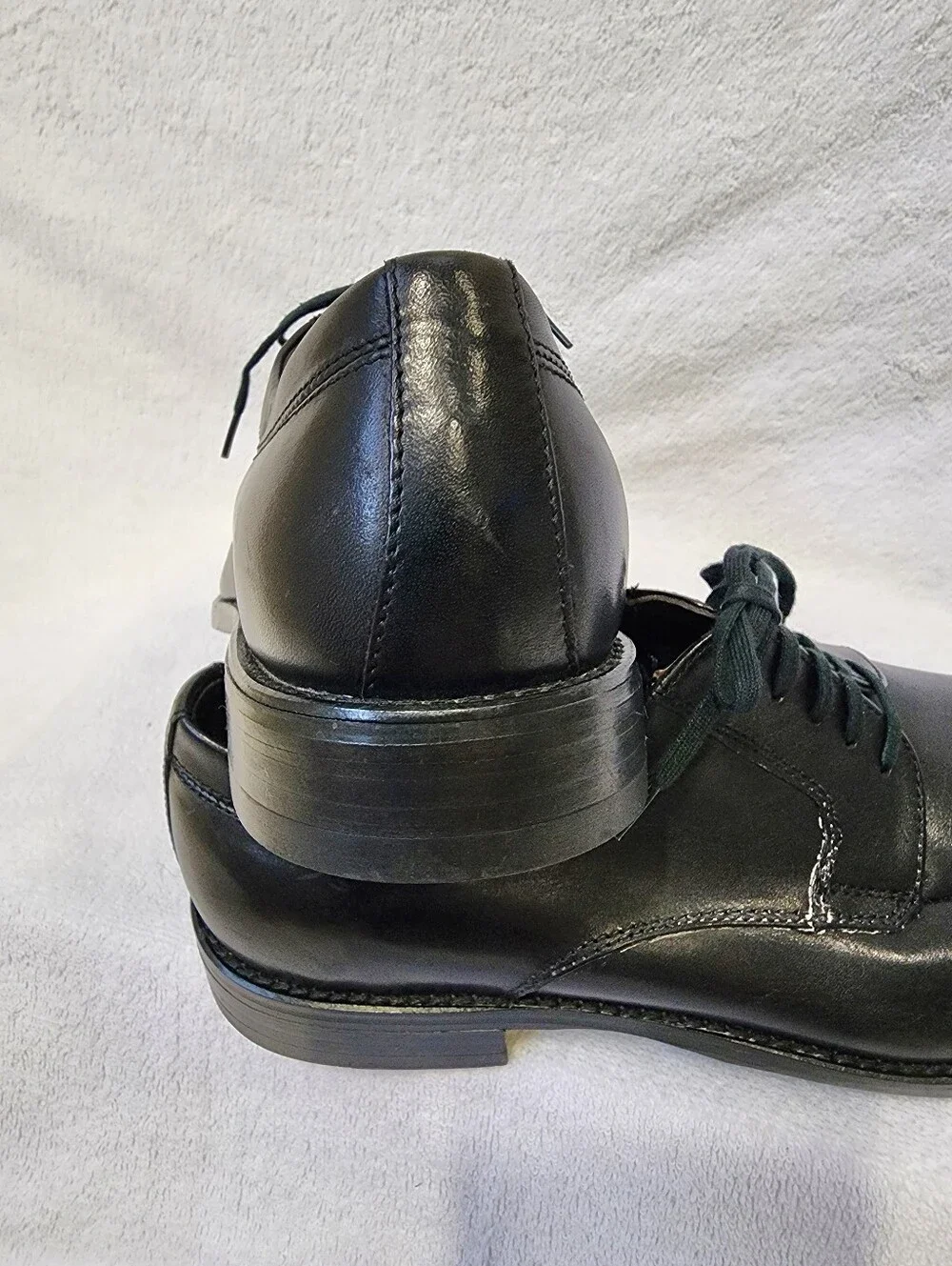 Johnston & Murphy Black Leather Dress Shoes Men's 10.5 Lace Up Flex System